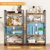 imageHomeiju Bookshelf 3 Tier Industrial Bookcase Metal Small Bookcase Rustic Etagere Book Shelf Storage Organizer for Living Room Bedroom and Home OfficeRustic Brown Patent Pending D29873033Vintage