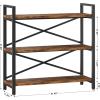 imageHomeiju Bookshelf 3 Tier Industrial Bookcase Metal Small Bookcase Rustic Etagere Book Shelf Storage Organizer for Living Room Bedroom and Home OfficeRustic Brown Patent Pending D29873033Vintage