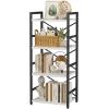 imageHomeiju Bookshelf 3 Tier Industrial Bookcase Metal Small Bookcase Rustic Etagere Book Shelf Storage Organizer for Living Room Bedroom and Home OfficeRustic Brown Patent Pending D29873033White