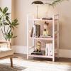 imageHomeiju Bookshelf 3 Tier Industrial Bookcase Metal Small Bookcase Rustic Etagere Book Shelf Storage Organizer for Living Room Bedroom and Home OfficeRustic Brown Patent Pending D29873033Pink