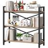 imageHomeiju Bookshelf 3 Tier Industrial Bookcase Metal Small Bookcase Rustic Etagere Book Shelf Storage Organizer for Living Room Bedroom and Home OfficeRustic Brown Patent Pending D29873033Light Coffee