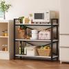 imageHomeiju Bookshelf 3 Tier Industrial Bookcase Metal Small Bookcase Rustic Etagere Book Shelf Storage Organizer for Living Room Bedroom and Home OfficeRustic Brown Patent Pending D29873033White