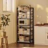 imageHomeiju Bookshelf 3 Tier Industrial Bookcase Metal Small Bookcase Rustic Etagere Book Shelf Storage Organizer for Living Room Bedroom and Home OfficeRustic Brown Patent Pending D29873033White