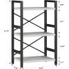 imageHomeiju Bookshelf 3 Tier Industrial Bookcase Metal Small Bookcase Rustic Etagere Book Shelf Storage Organizer for Living Room Bedroom and Home OfficeRustic Brown Patent Pending D29873033White