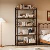 imageHomeiju Bookshelf 3 Tier Industrial Bookcase Metal Small Bookcase Rustic Etagere Book Shelf Storage Organizer for Living Room Bedroom and Home OfficeRustic Brown Patent Pending D29873033Vintage