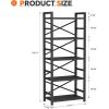 imageHomeiju Bookshelf 3 Tier Industrial Bookcase Metal Small Bookcase Rustic Etagere Book Shelf Storage Organizer for Living Room Bedroom and Home OfficeRustic Brown Patent Pending D29873033Black