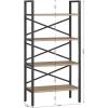 imageHomeiju Bookshelf 3 Tier Industrial Bookcase Metal Small Bookcase Rustic Etagere Book Shelf Storage Organizer for Living Room Bedroom and Home OfficeRustic Brown Patent Pending D29873033Light Coffee