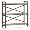 imageHomeiju Bookshelf 3 Tier Industrial Bookcase Metal Small Bookcase Rustic Etagere Book Shelf Storage Organizer for Living Room Bedroom and Home OfficeRustic Brown Patent Pending D29873033Light Coffee