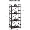 imageHomeiju Bookshelf 3 Tier Industrial Bookcase Metal Small Bookcase Rustic Etagere Book Shelf Storage Organizer for Living Room Bedroom and Home OfficeRustic Brown Patent Pending D29873033Grey