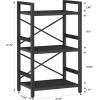 imageHomeiju Bookshelf 3 Tier Industrial Bookcase Metal Small Bookcase Rustic Etagere Book Shelf Storage Organizer for Living Room Bedroom and Home OfficeRustic Brown Patent Pending D29873033Black