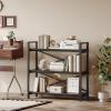 imageHomeiju Bookshelf 3 Tier Industrial Bookcase Metal Small Bookcase Rustic Etagere Book Shelf Storage Organizer for Living Room Bedroom and Home OfficeRustic Brown Patent Pending D29873033Black