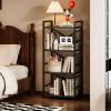 imageHomeiju Bookshelf 3 Tier Industrial Bookcase Metal Small Bookcase Rustic Etagere Book Shelf Storage Organizer for Living Room Bedroom and Home OfficeRustic Brown Patent Pending D29873033Black