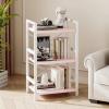 imageHomeiju Bookshelf 3 Tier Industrial Bookcase Metal Small Bookcase Rustic Etagere Book Shelf Storage Organizer for Living Room Bedroom and Home OfficeRustic Brown Patent Pending D29873033Pink