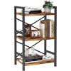 imageHomeiju Bookshelf 3 Tier Industrial Bookcase Metal Small Bookcase Rustic Etagere Book Shelf Storage Organizer for Living Room Bedroom and Home OfficeRustic Brown Patent Pending D29873033Vintage