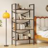 imageHomeiju Bookshelf 3 Tier Industrial Bookcase Metal Small Bookcase Rustic Etagere Book Shelf Storage Organizer for Living Room Bedroom and Home OfficeRustic Brown Patent Pending D29873033Vintage