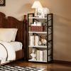 imageHomeiju Bookshelf 3 Tier Industrial Bookcase Metal Small Bookcase Rustic Etagere Book Shelf Storage Organizer for Living Room Bedroom and Home OfficeRustic Brown Patent Pending D29873033White