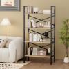 imageHomeiju Bookshelf 3 Tier Industrial Bookcase Metal Small Bookcase Rustic Etagere Book Shelf Storage Organizer for Living Room Bedroom and Home OfficeRustic Brown Patent Pending D29873033Light Coffee