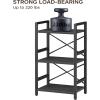 imageHomeiju Bookshelf 3 Tier Industrial Bookcase Metal Small Bookcase Rustic Etagere Book Shelf Storage Organizer for Living Room Bedroom and Home OfficeRustic Brown Patent Pending D29873033Black