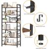 imageHomeiju Bookshelf 3 Tier Industrial Bookcase Metal Small Bookcase Rustic Etagere Book Shelf Storage Organizer for Living Room Bedroom and Home OfficeRustic Brown Patent Pending D29873033Vintage