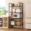 imageHomeiju Bookshelf 3 Tier Industrial Bookcase Metal Small Bookcase Rustic Etagere Book Shelf Storage Organizer for Living Room Bedroom and Home OfficeRustic Brown Patent Pending D29873033Vintage