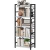 imageHomeiju Bookshelf 3 Tier Industrial Bookcase Metal Small Bookcase Rustic Etagere Book Shelf Storage Organizer for Living Room Bedroom and Home OfficeRustic Brown Patent Pending D29873033White
