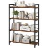 imageHomeiju Bookshelf 3 Tier Industrial Bookcase Metal Small Bookcase Rustic Etagere Book Shelf Storage Organizer for Living Room Bedroom and Home OfficeRustic Brown Patent Pending D29873033Vintage