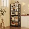 imageHomeiju Bookshelf 3 Tier Industrial Bookcase Metal Small Bookcase Rustic Etagere Book Shelf Storage Organizer for Living Room Bedroom and Home OfficeRustic Brown Patent Pending D29873033Black