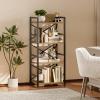 imageHomeiju Bookshelf 3 Tier Industrial Bookcase Metal Small Bookcase Rustic Etagere Book Shelf Storage Organizer for Living Room Bedroom and Home OfficeRustic Brown Patent Pending D29873033Light Coffee