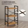 imageHomeiju Bookshelf 3 Tier Industrial Bookcase Metal Small Bookcase Rustic Etagere Book Shelf Storage Organizer for Living Room Bedroom and Home OfficeRustic Brown Patent Pending D29873033Vintage