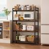 imageHomeiju Bookshelf 3 Tier Industrial Bookcase Metal Small Bookcase Rustic Etagere Book Shelf Storage Organizer for Living Room Bedroom and Home OfficeRustic Brown Patent Pending D29873033Vintage