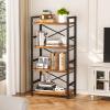 imageHomeiju Bookshelf 3 Tier Industrial Bookcase Metal Small Bookcase Rustic Etagere Book Shelf Storage Organizer for Living Room Bedroom and Home OfficeRustic Brown Patent Pending D29873033Vintage