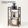 imageHomeiju Bookshelf 3 Tier Industrial Bookcase Metal Small Bookcase Rustic Etagere Book Shelf Storage Organizer for Living Room Bedroom and Home OfficeRustic Brown Patent Pending D29873033Vintage