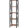 imageHomeiju Bookshelf 3 Tier Industrial Bookcase Metal Small Bookcase Rustic Etagere Book Shelf Storage Organizer for Living Room Bedroom and Home OfficeRustic Brown Patent Pending D29873033Vintage