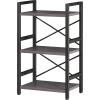 imageHomeiju Bookshelf 3 Tier Industrial Bookcase Metal Small Bookcase Rustic Etagere Book Shelf Storage Organizer for Living Room Bedroom and Home OfficeRustic Brown Patent Pending D29873033Grey