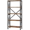 imageHomeiju Bookshelf 3 Tier Industrial Bookcase Metal Small Bookcase Rustic Etagere Book Shelf Storage Organizer for Living Room Bedroom and Home OfficeRustic Brown Patent Pending D29873033Vintage