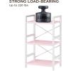 imageHomeiju Bookshelf 3 Tier Industrial Bookcase Metal Small Bookcase Rustic Etagere Book Shelf Storage Organizer for Living Room Bedroom and Home OfficeRustic Brown Patent Pending D29873033Pink