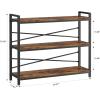 imageHomeiju Bookshelf 3 Tier Industrial Bookcase Metal Small Bookcase Rustic Etagere Book Shelf Storage Organizer for Living Room Bedroom and Home OfficeRustic Brown Patent Pending D29873033Vintage