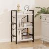 imageHomeiju Bookshelf 3 Tier Industrial Bookcase Metal Small Bookcase Rustic Etagere Book Shelf Storage Organizer for Living Room Bedroom and Home OfficeRustic Brown Patent Pending D29873033White