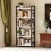 imageHomeiju Bookshelf 3 Tier Industrial Bookcase Metal Small Bookcase Rustic Etagere Book Shelf Storage Organizer for Living Room Bedroom and Home OfficeRustic Brown Patent Pending D29873033White