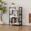 imageHomeiju Bookshelf 3 Tier Industrial Bookcase Metal Small Bookcase Rustic Etagere Book Shelf Storage Organizer for Living Room Bedroom and Home OfficeRustic Brown Patent Pending D29873033White