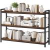 imageHomeiju Bookshelf 3 Tier Industrial Bookcase Metal Small Bookcase Rustic Etagere Book Shelf Storage Organizer for Living Room Bedroom and Home OfficeRustic Brown Patent Pending D29873033Vintage