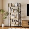 imageHomeiju Bookshelf 3 Tier Industrial Bookcase Metal Small Bookcase Rustic Etagere Book Shelf Storage Organizer for Living Room Bedroom and Home OfficeRustic Brown Patent Pending D29873033Light Coffee
