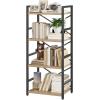 imageHomeiju Bookshelf 3 Tier Industrial Bookcase Metal Small Bookcase Rustic Etagere Book Shelf Storage Organizer for Living Room Bedroom and Home OfficeRustic Brown Patent Pending D29873033Light Coffee