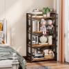 imageHomeiju Bookshelf 3 Tier Industrial Bookcase Metal Small Bookcase Rustic Etagere Book Shelf Storage Organizer for Living Room Bedroom and Home OfficeRustic Brown Patent Pending D29873033Vintage