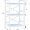 imageHomeiju Bookshelf 3 Tier Industrial Bookcase Metal Small Bookcase Rustic Etagere Book Shelf Storage Organizer for Living Room Bedroom and Home OfficeRustic Brown Patent Pending D29873033Blue