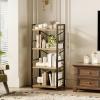 imageHomeiju Bookshelf 3 Tier Industrial Bookcase Metal Small Bookcase Rustic Etagere Book Shelf Storage Organizer for Living Room Bedroom and Home OfficeRustic Brown Patent Pending D29873033Light Coffee