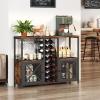 imageHomeiju Mini Bars for Home Wooden Coffee Bar Cabinet Modern Liquor Cabinet for Liquor and Glasses Farmhouse Buffet Wine Bar Cabinet with Storage Sideboard for Home Kitchen Dining RoomRustic Brown
