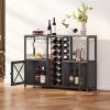 imageHomeiju Mini Bars for Home Wooden Coffee Bar Cabinet Modern Liquor Cabinet for Liquor and Glasses Farmhouse Buffet Wine Bar Cabinet with Storage Sideboard for Home Kitchen Dining RoomDeep Grey