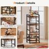 imageHomeiju Small Bar Cart Home Bar Serving Cart with 4Tier Shelf Mobile Kitchen Shelf with Large Storage and Glass Holder Mini Bar Cart for Small Spaces Kitchen and Dining Room Rustic BrownBar Cart