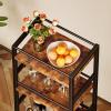 imageHomeiju Small Bar Cart Home Bar Serving Cart with 4Tier Shelf Mobile Kitchen Shelf with Large Storage and Glass Holder Mini Bar Cart for Small Spaces Kitchen and Dining Room Rustic BrownBar Cart with Bottle Rack
